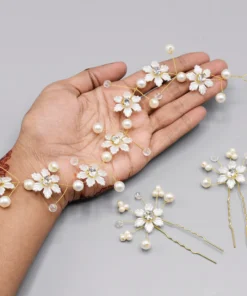1-Set-Wedding-Headdress-Accessories-Hearband-Haripin-Handmade-Flower-Pearl-Hair-Band-Headdress-Flower-Girl-Hair-Vine
