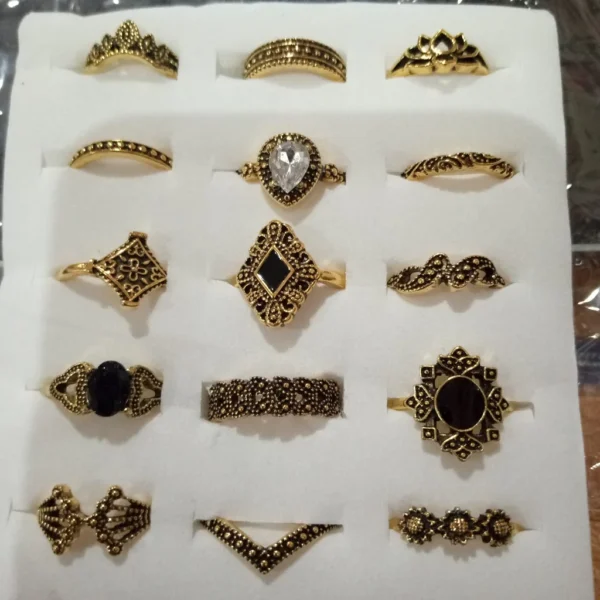 10-Piece Vintage Ring Set Fashion Jewlelry
