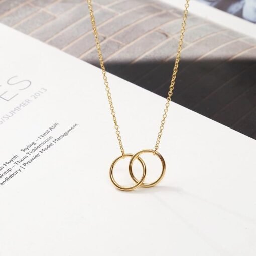 Double Ring Clavicle Necklace