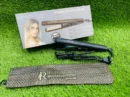 Titanium Plates: This straightener is equipped with titanium plates that provide even and consistent heat distribution. Titanium plates are known for their durability and effectiveness in straightening hair. Glass Coating: The addition of a glass coating on the plates enhances the smoothness of the glide, reducing friction and preventing hair from getting caught or snagged during styling. High Temperature: With a maximum temperature of 230°C (approximately 450°F), this straightener can handle various hair types and textures, allowing you to create different styles from straight and sleek to voluminous curls. Fast Heat-Up: The straightener heats up quickly, minimizing waiting time and allowing you to start styling your hair promptly. Precise Control: The adjustable temperature settings enable you to select the right level of heat for your specific hair type, preventing unnecessary heat exposure. Smooth Styling: The combination of titanium plates and glass coating ensures a smooth and effortless glide through your hair, leaving it frizz-free and shiny. Safety Features: The straightener incorporates safety features such as an auto-shutoff function for peace of mind during use. How to Use: Plug in the straightener and allow it to heat up to your desired temperature setting. Ensure your hair is clean, dry, and free of tangles. Section your hair into manageable portions. Starting at the roots, clamp the straightener onto a small section of hair and glide it down the length in a slow, smooth motion. Repeat this process for each section of hair until you achieve your desired style. After use, turn off the straightener, unplug it, and allow it to cool down before storing it.