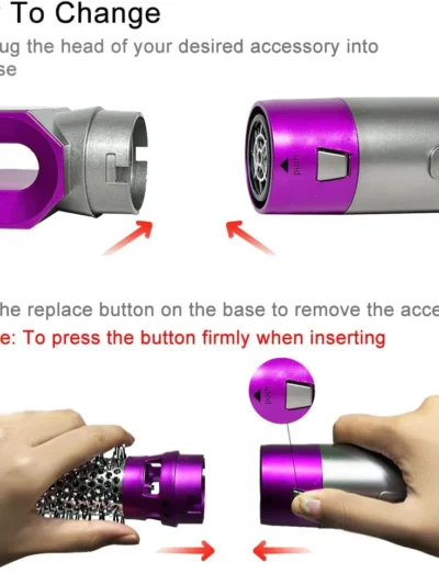 5 In 1 Hair Dryer Straightener Curler Electric Hair Comb Hair Curling Wand Detachable Brush