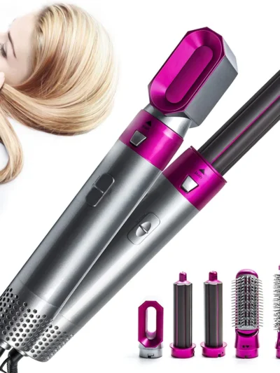 5 In 1 Hair Dryer Straightener Curler Electric Hair Comb Hair Curling Wand Detachable Brush
