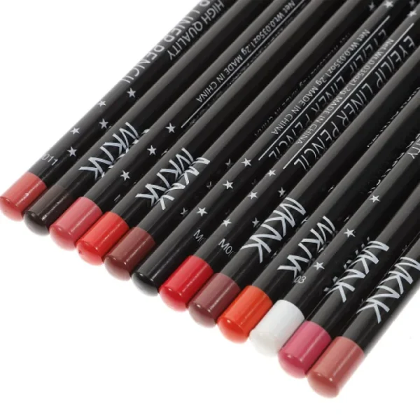 12-Piece Waterproof Matte Lip Liner Pencil Collection