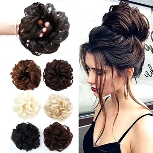 Curly bun wedding