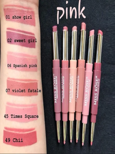 Miss Rose 2in1 Lipstick Pink Edition Pack of 6