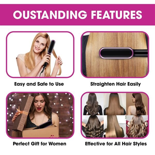 Straight hair, no hassle! 🌟 Our Hair Straightening Brush is here to make your mornings easier. Quick heat, anti-scald design, and portable for your convenience