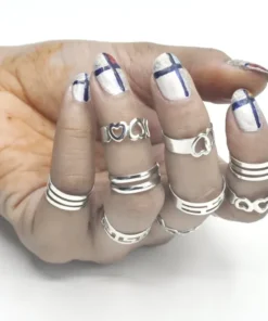 Boho Moon & Star Gold Rings Set
