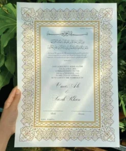 Customized Nikah Nama Certificate