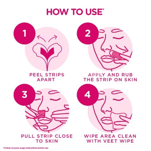 Veet Face Wax Strips - Normal Skin (8 Strips)