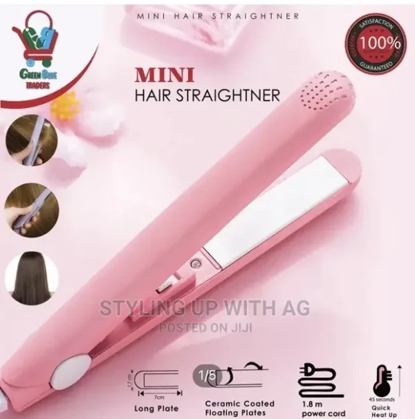 Mini Ceramic Hair Straightener for Travel