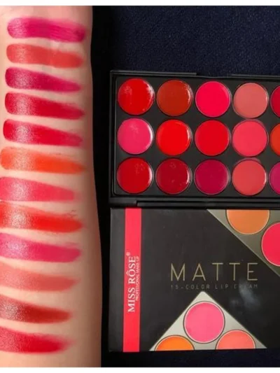 Miss Rose 15 Color Lipstick Matte Lip Cream Palette