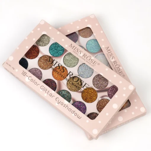 Miss Rose 18-Color Glitter Eye Shadow Palette