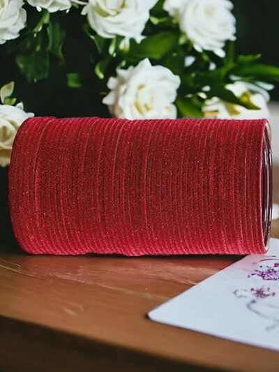 Bangle Set Multi Color Plain Metal Velvet