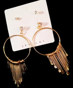 Earring Gold Round Cool Style