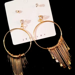 Earring Gold Round Cool Style Earring Gold Round Cool Style
