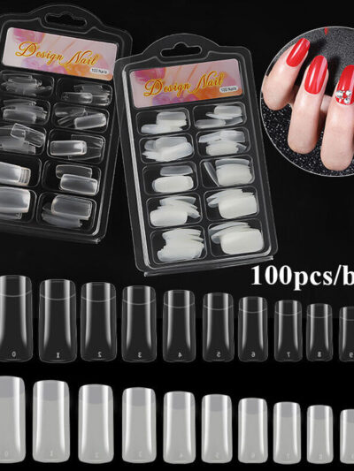transparent fake nails