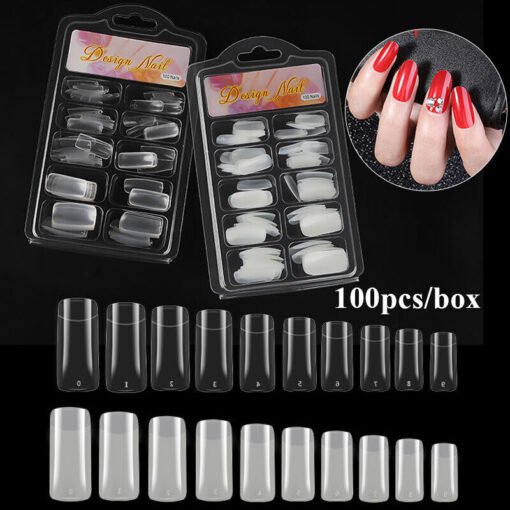 transparent fake nails