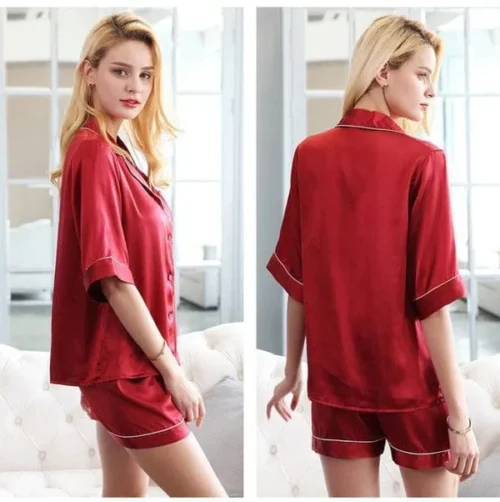 Silk Night Suit Shirt Silk Night Suit Shirt