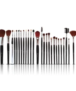 Complete Pro Makeup Kit Glamorous 24 Piece Leather Brush