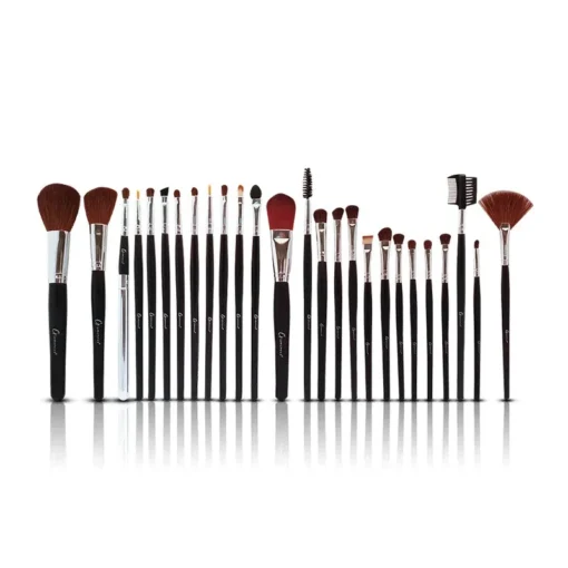 Complete Pro Makeup Kit Glamorous 24 Piece Leather Brush