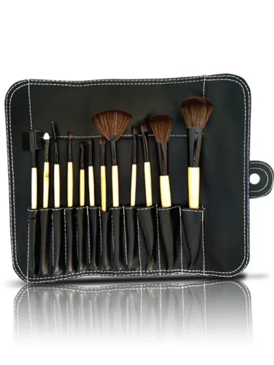 Glamorous Face 12 Piece Leather Brush set