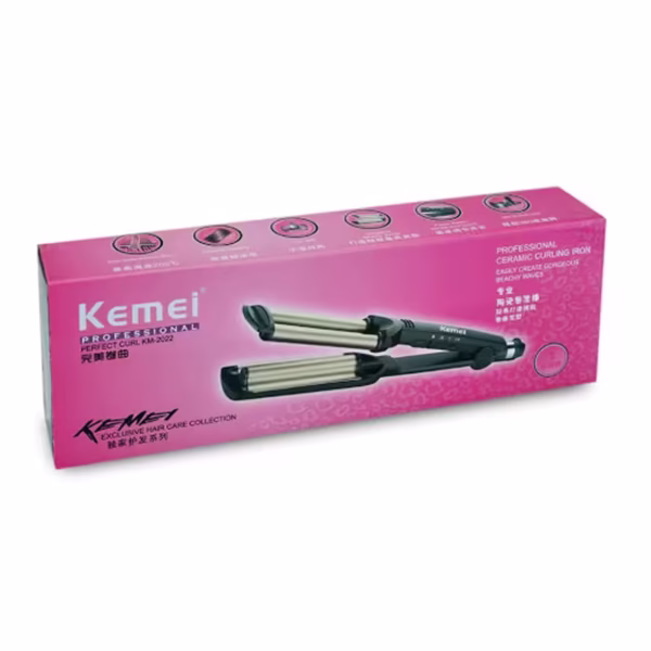 Kemei KM-2022 3 Barrel Curler – Salon-Quality Curls in Minutes