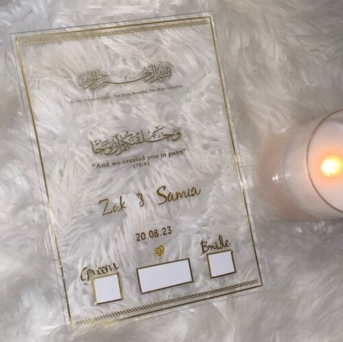Nikah Acrylic Board Fingerprint Contracts