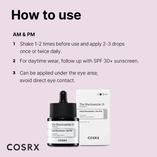 COSRX Niacinamide 15% serum for acne and oily skin