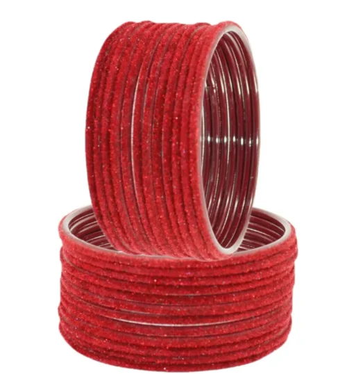 Red velvet glass bangles