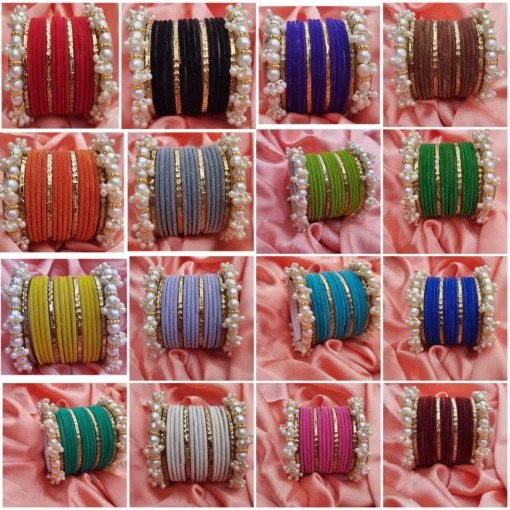 Velvet Bangles Fancy Set for Girls