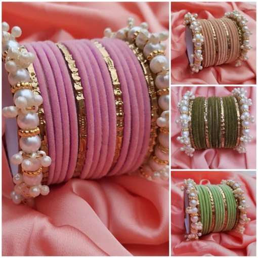 Velvet Bangles Fancy Set for Girls